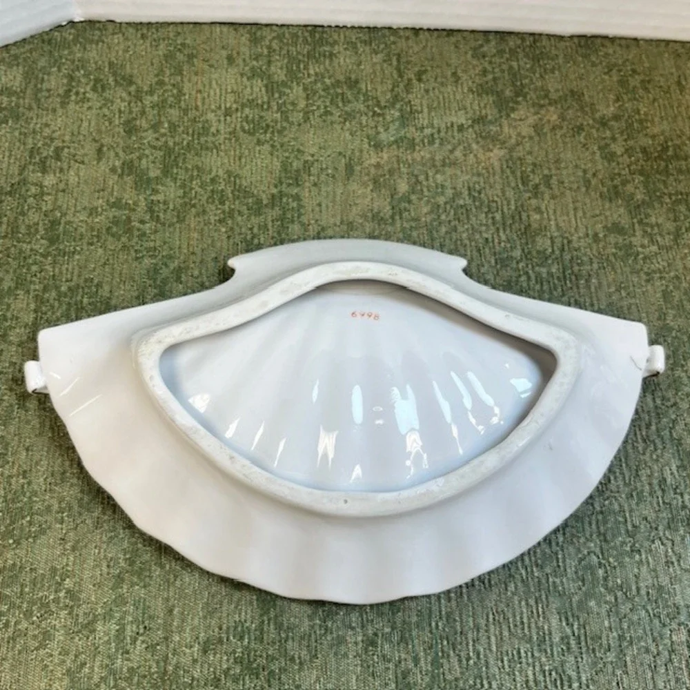 Vintage Porcelain Shell Dish Blue Jasperware Cherub Cameo Gold‎ Trim 6998 9 Inch